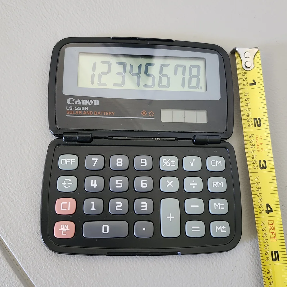 Canon LS-555H Solar & Battery Compact Folding Calculator - Black